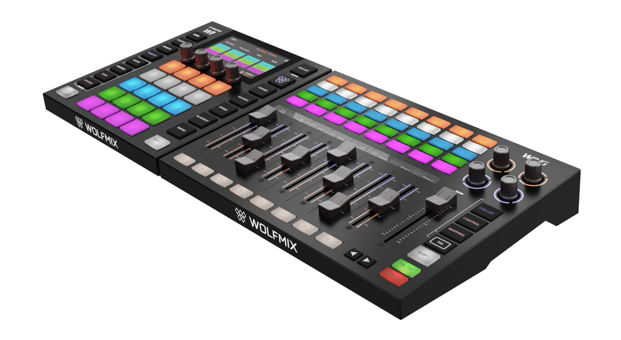 Wolfmix W1 MK3 vezérlő a WING bővítő egységgel